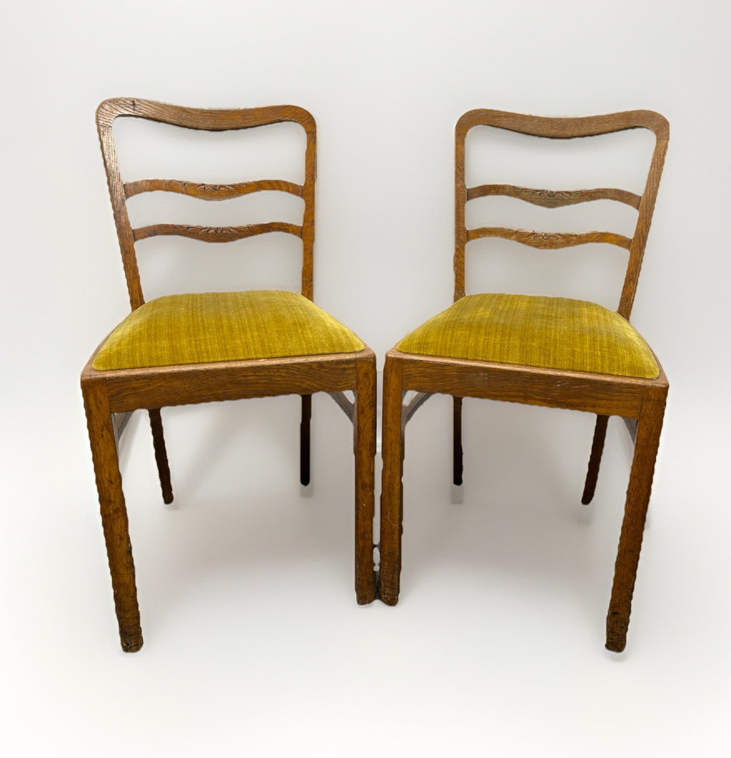 2er Set Esszimmerstuhl gepolstert Holz Vintage