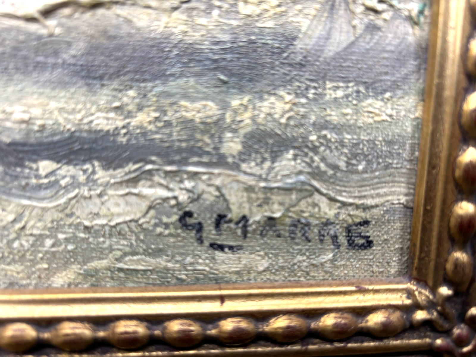 Ölgemälde Gerrit Marre Bild "Segelschiffe Nr.1" signiert  gerahmt ca. 63 x 53 cm