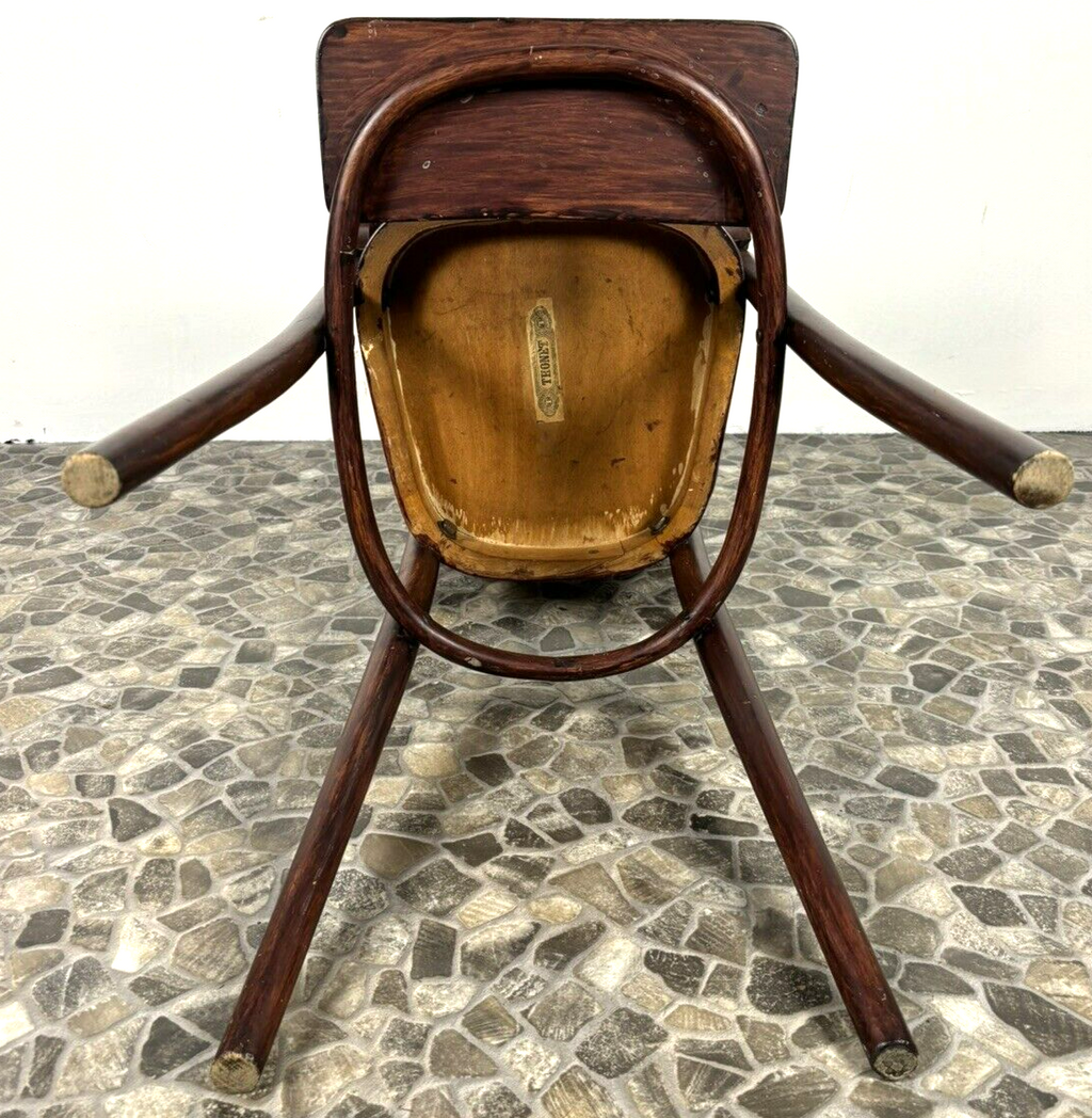 Original Thonet Kinderstuhl Hochstuhl mit abnehmbaren Tisch Mahagoni Art Deco