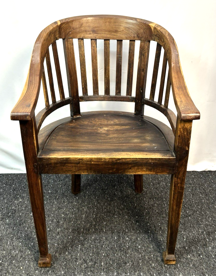 Teakholz Stuhl Kolonialstil Massiv Armlehne Vintage Esszimmer Sessel beschädigt!