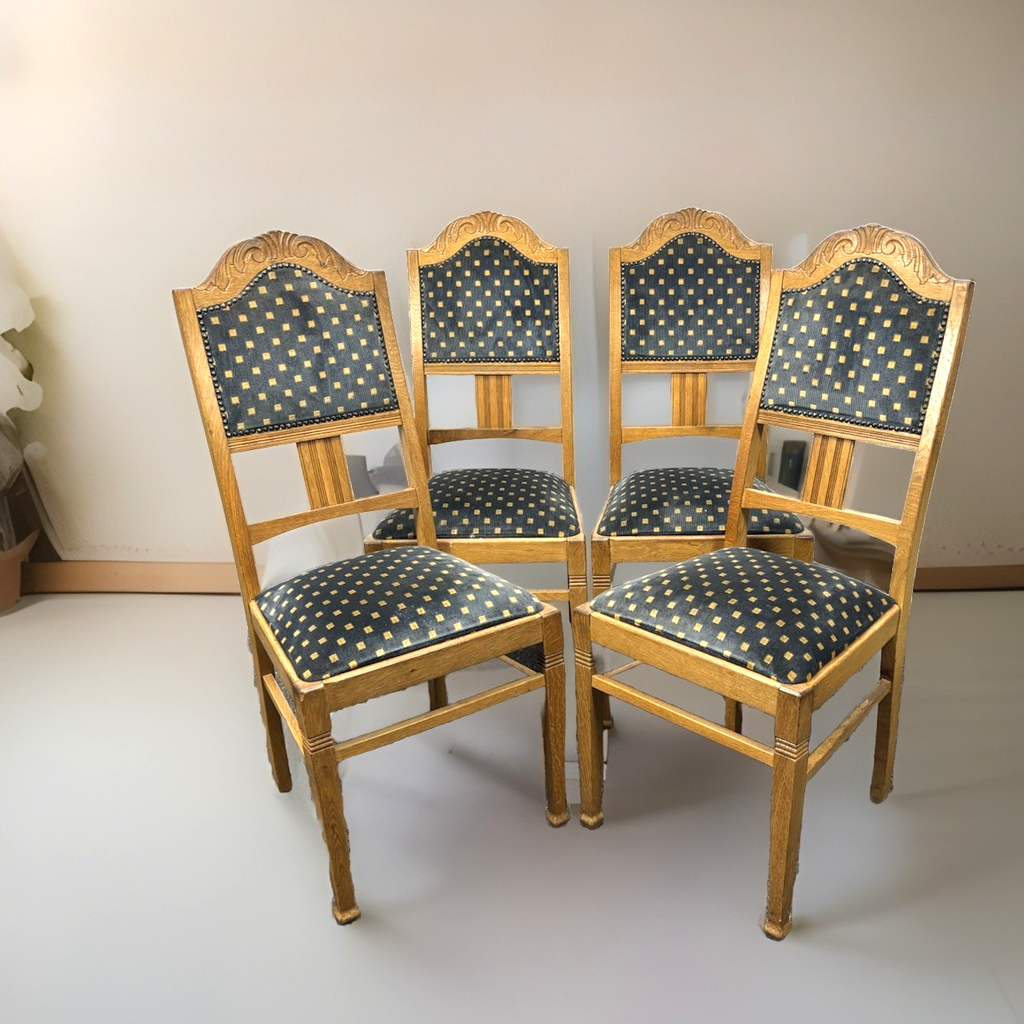 4er Stuhlset Holz Art Deco Esszimmer Vintage