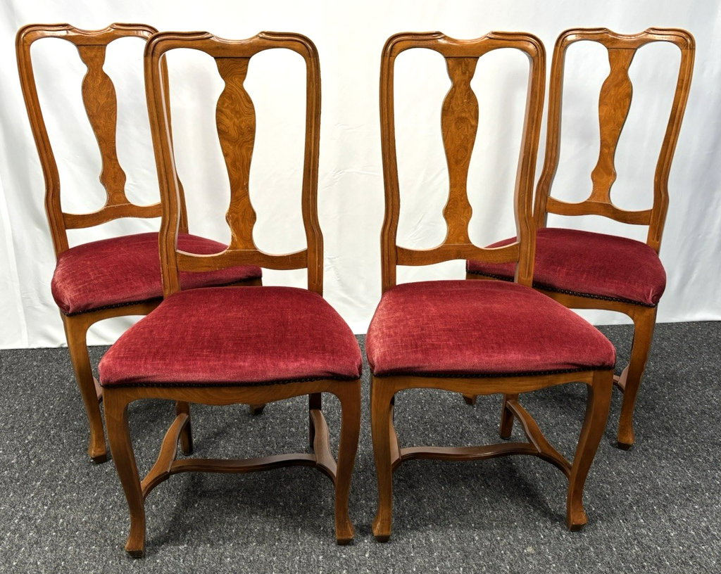 1 von 4 "Queen Anne" Stuhl Hochlehner Art Deco Barock Vintage Esszimmer Büro