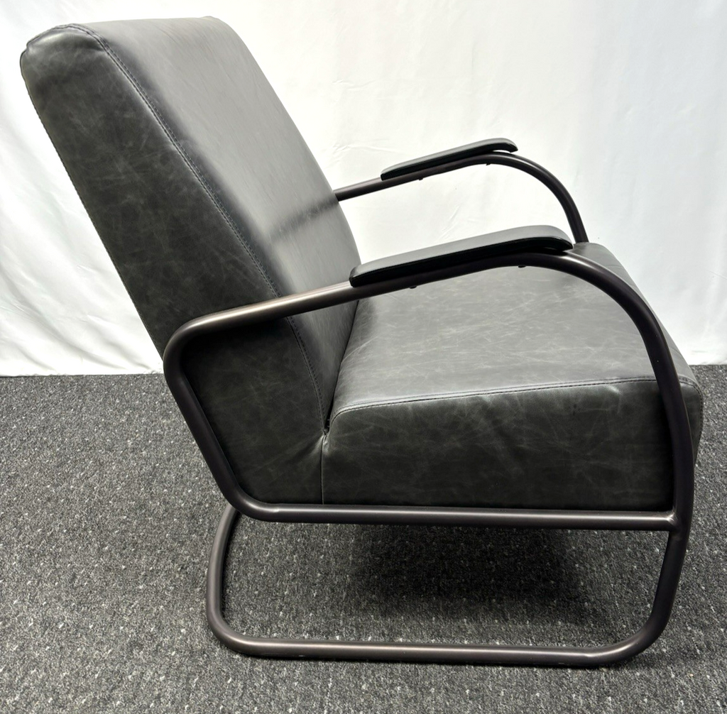 1 von 2 Sessel Bauhaus Stahlrohr Leder Freischwinger Fauteuil Thonet Gispen