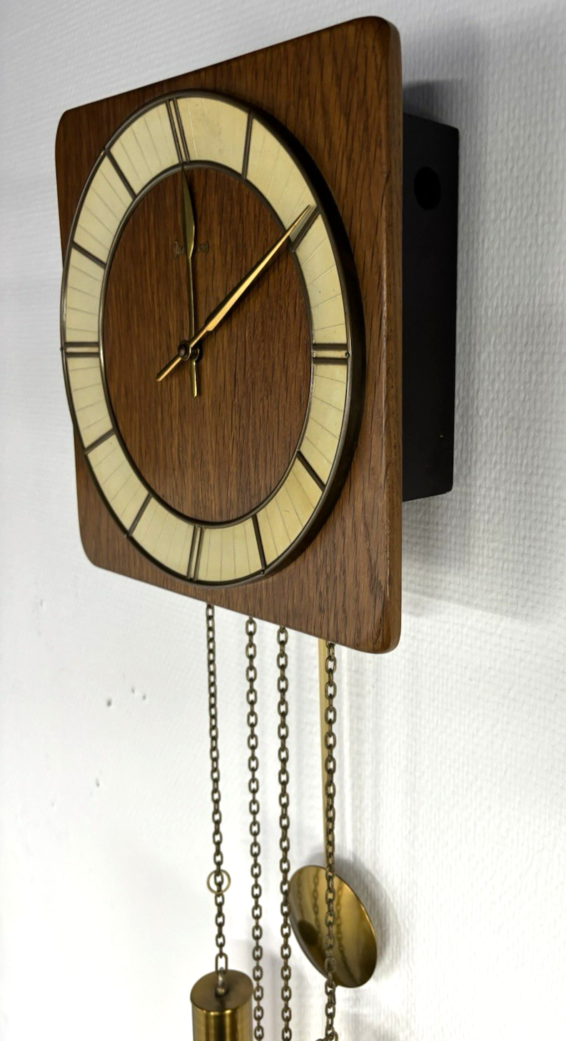 Wanduhr Pendeluhr Junghans Glockenschlag Antik Art Deco ca. 26x26 cm