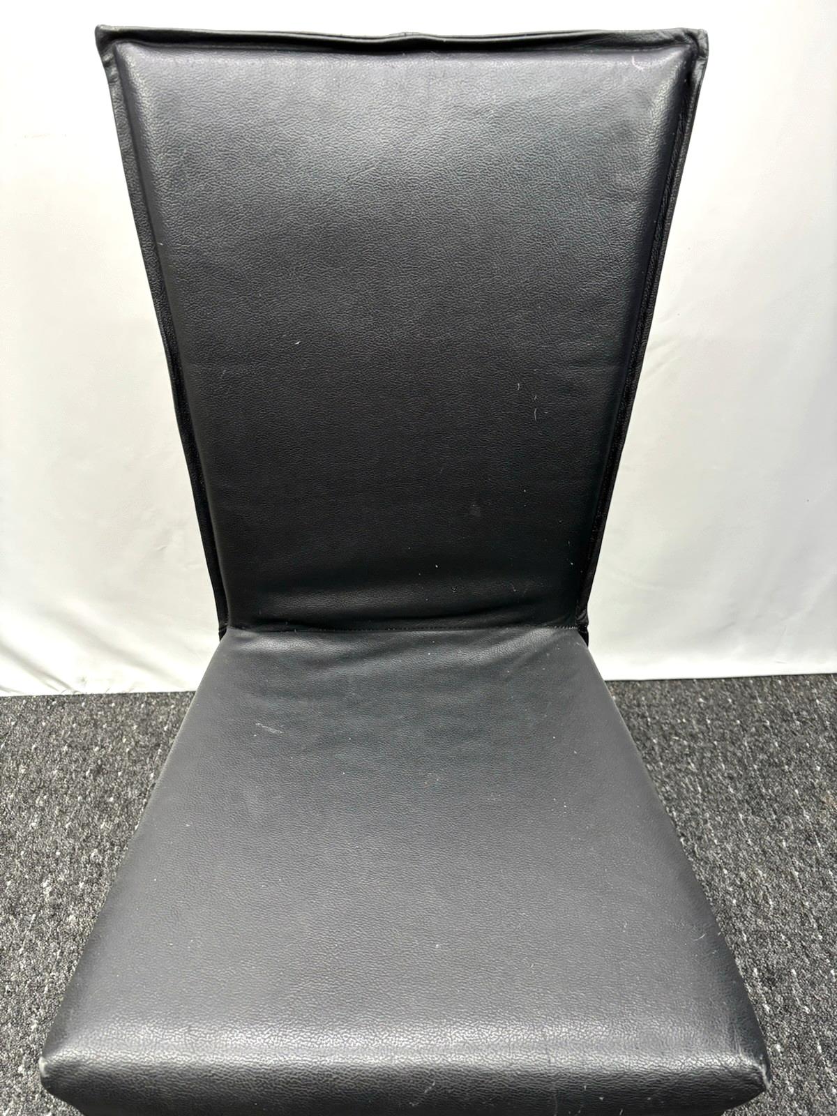 1 von 2 Hochlehner Esszimmer Stuhl Leder Vintage Stahlrohr schwarz Effezeta