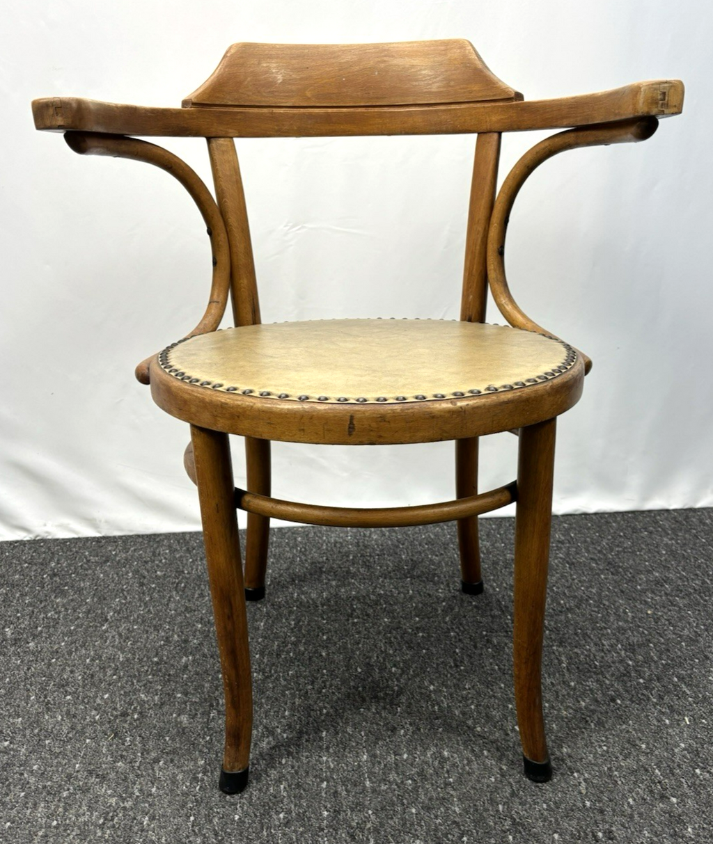 1 von 2 Armlehnstuhl  MUNDUS / Thonet Holz  Art Deco Bauhaus Büro Stuhl Leder