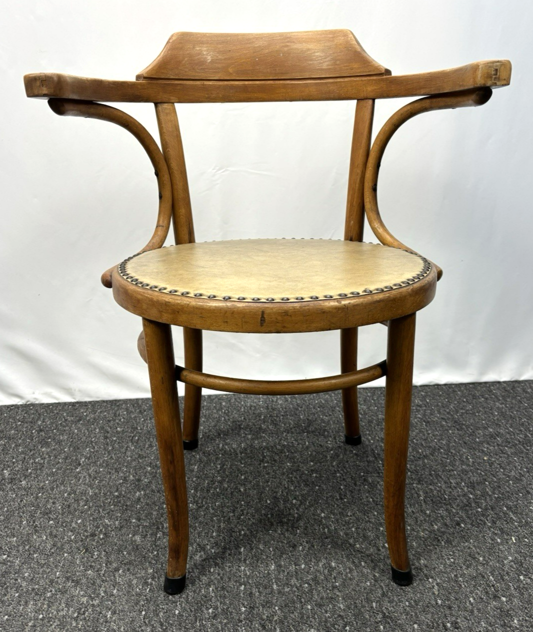 1 von 2 Armlehnstuhl  MUNDUS / Thonet Holz  Art Deco Bauhaus Büro Stuhl Leder