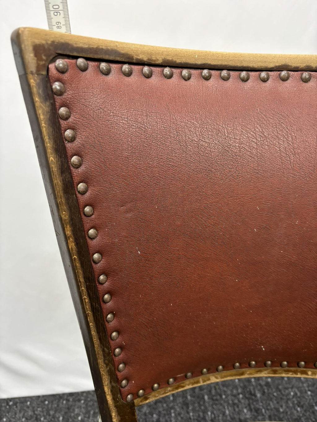 2er Set Küchenstuhl Esszimmer Holz Leder Art Deco Antik Vintage zur Restauration