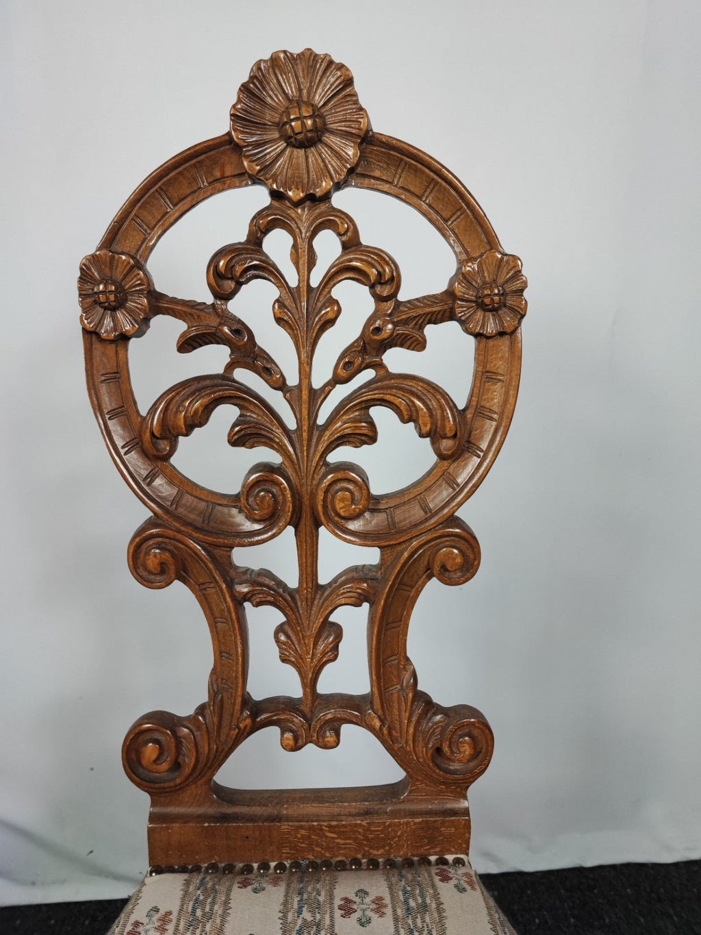 Antiker Prunkstuhl Neobarock geschnitzt Eiche massiv Akanthus Gründerzeit - Wesel Antik Kunst Vintage