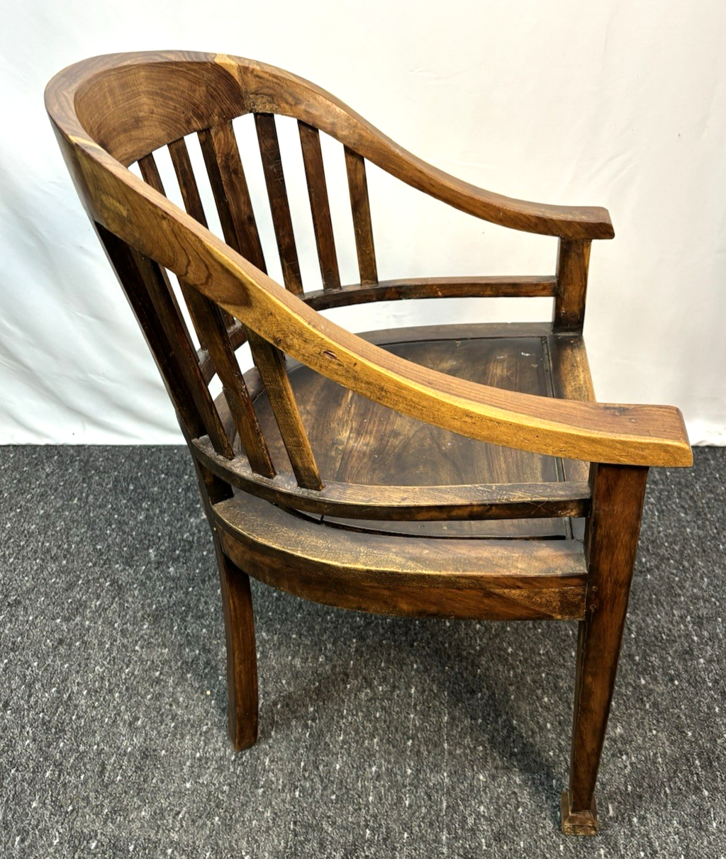 Teakholz Stuhl Kolonialstil Massiv Armlehne Vintage Esszimmer Sessel beschädigt!