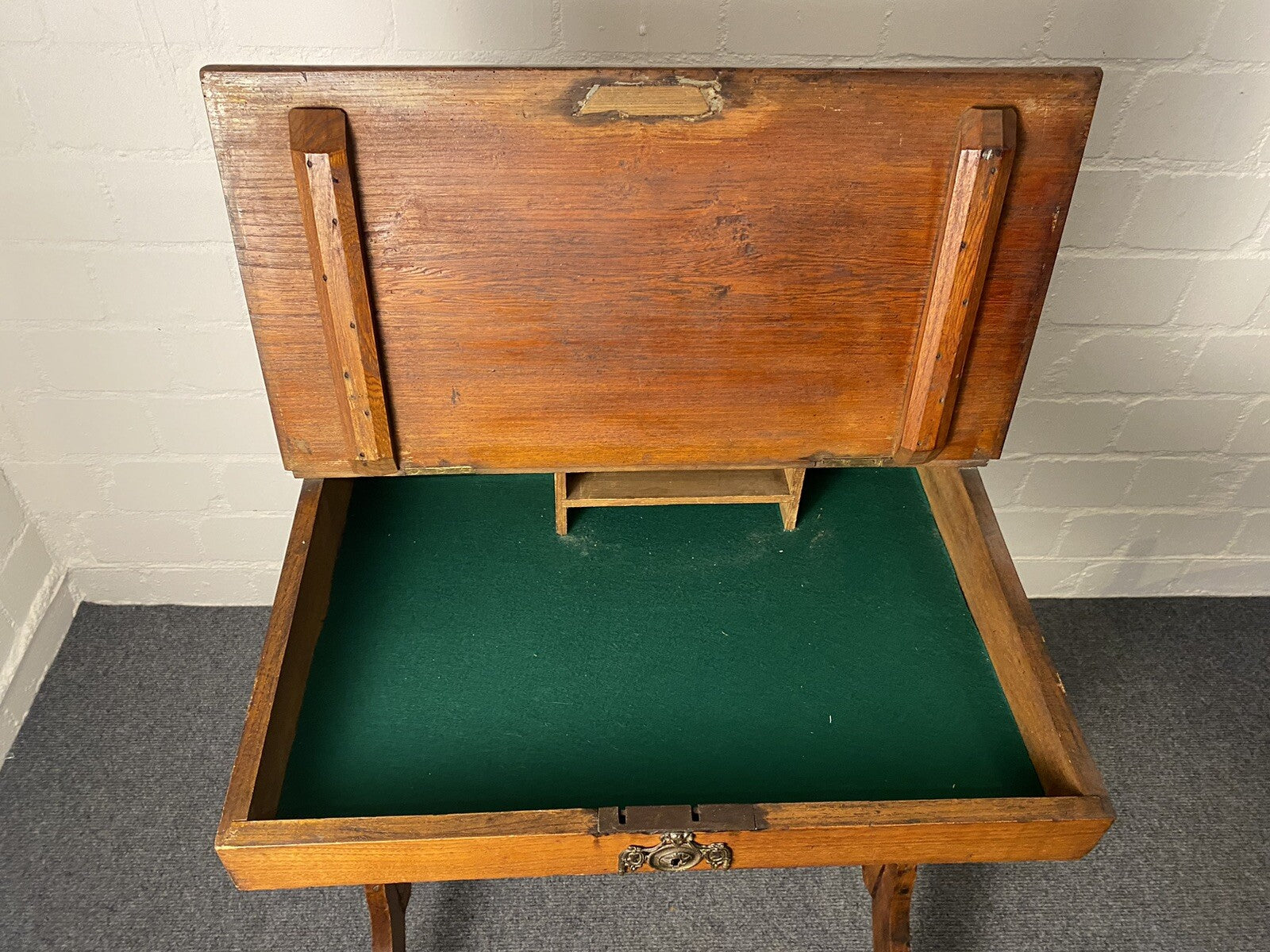 Antiker Holztisch, Schreibtisch, Massivholz, Sekretär, Zeichnentisch