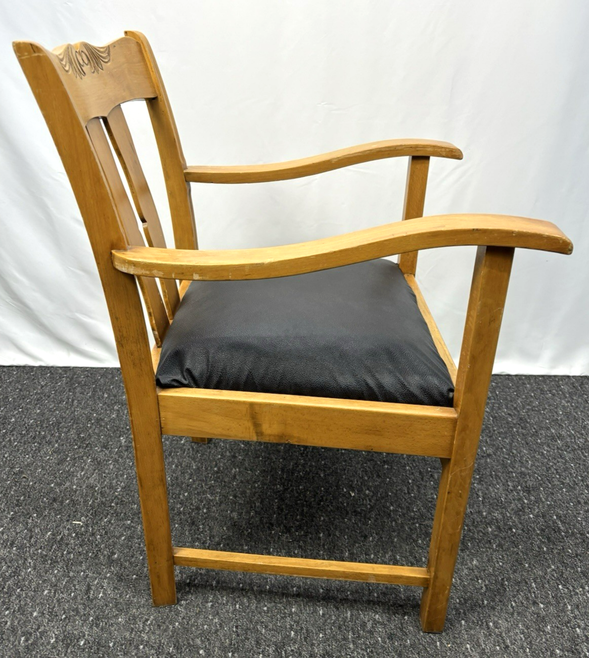 Armlehnstuhl Art Deco Büro Schreibtisch Vintage Buche Federkern