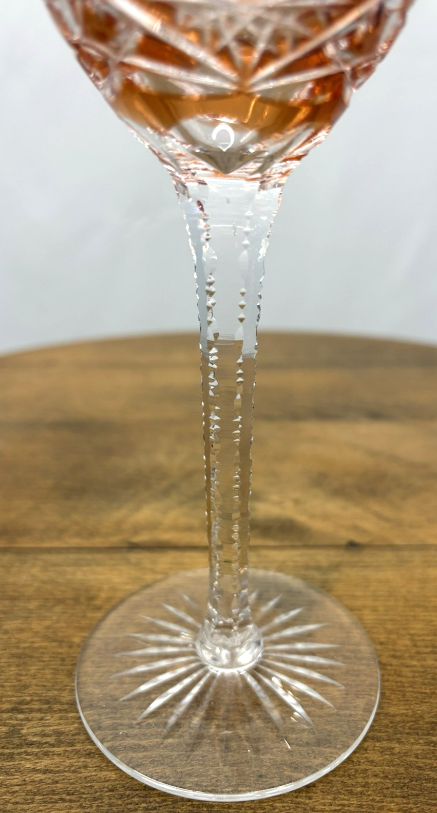 Römer Kristall Glas Weinglas orange Stil Baccarat um 1916 Vintage