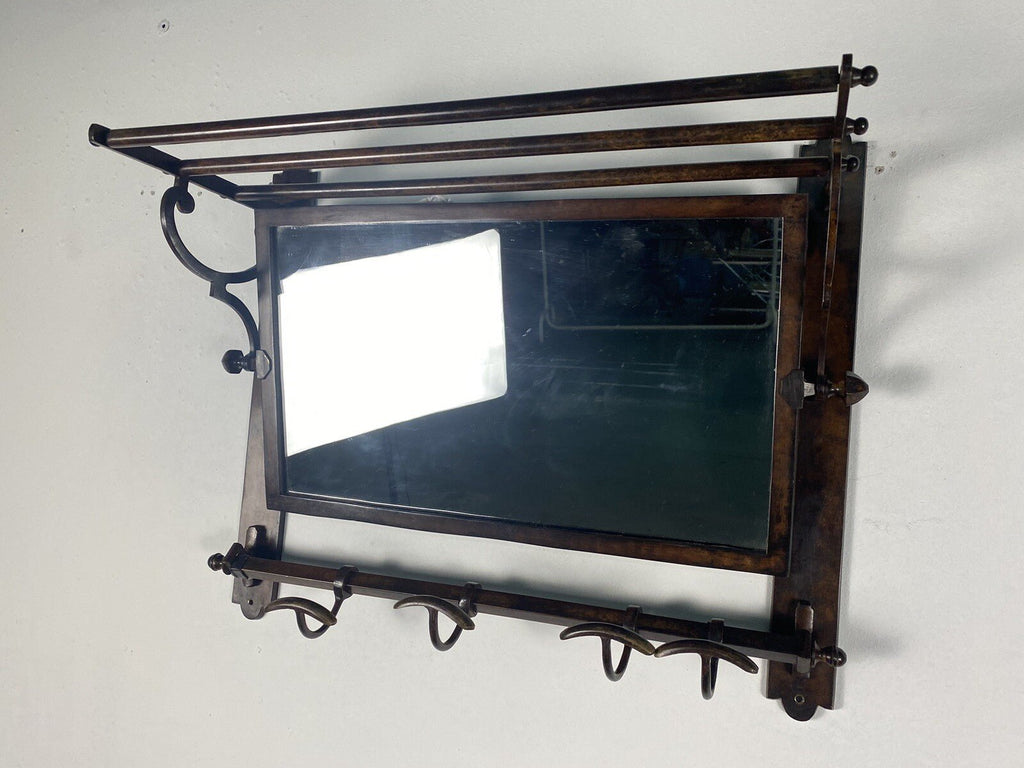Wandgarderobe Stahlrohr Spiegel Bauhaus ArtDeco Jugendstil bronze - Wesel Antik Kunst Vintage
