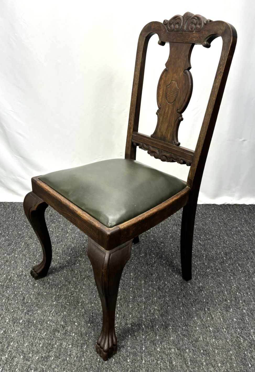 Landhaus Stuhl Massivholz Antik Art Deco Holzschnitzarbeiten Büro Schreibtisch