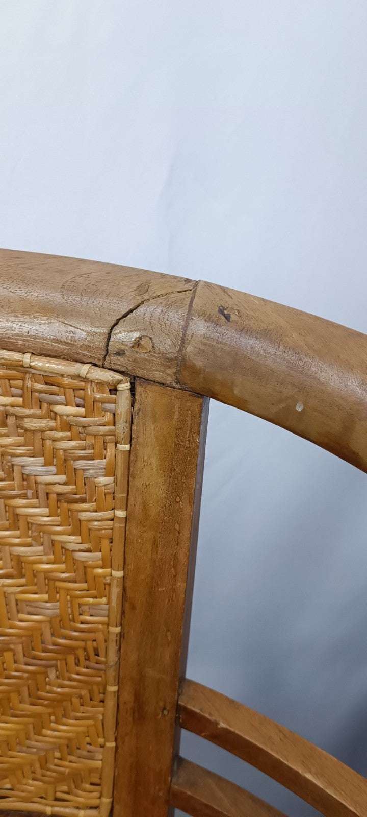Antiker Kolonialstil Sessel Rattangeflecht Armlehnstuhl Tropenholz Original