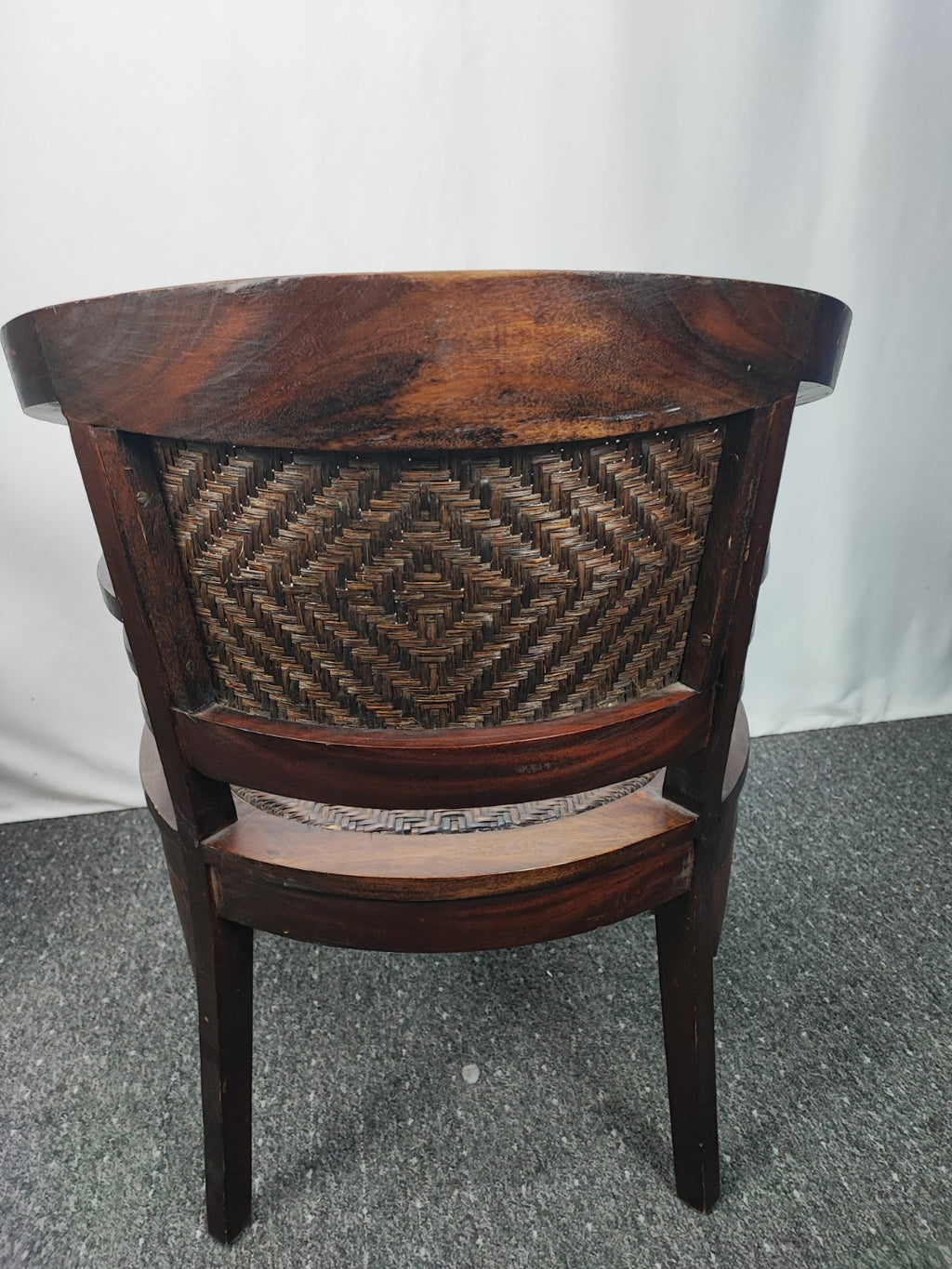 Kolonialstil Armlehnstuhl Massivholz Rattan Sessel Korbstuhl Wohnzimmer Braun