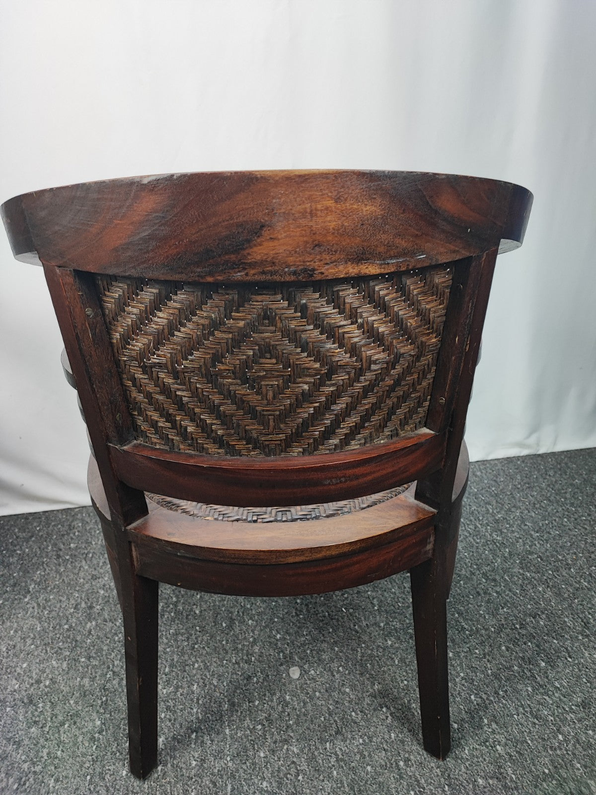 Kolonialstil Armlehnstuhl Massivholz Rattan Sessel Korbstuhl Wohnzimmer Braun