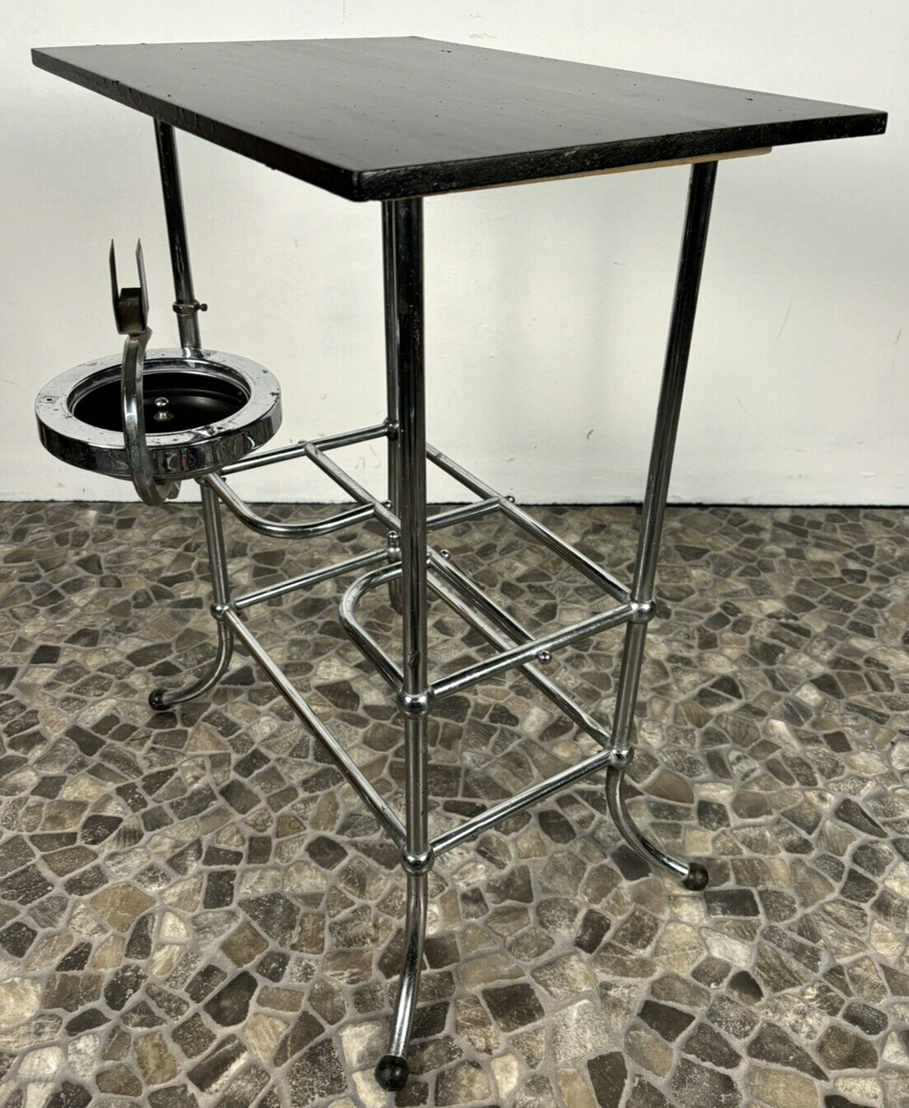 Rauchertisch Stahlrohr Beistelltisch Art Deco Bauhaus schwenkbar
