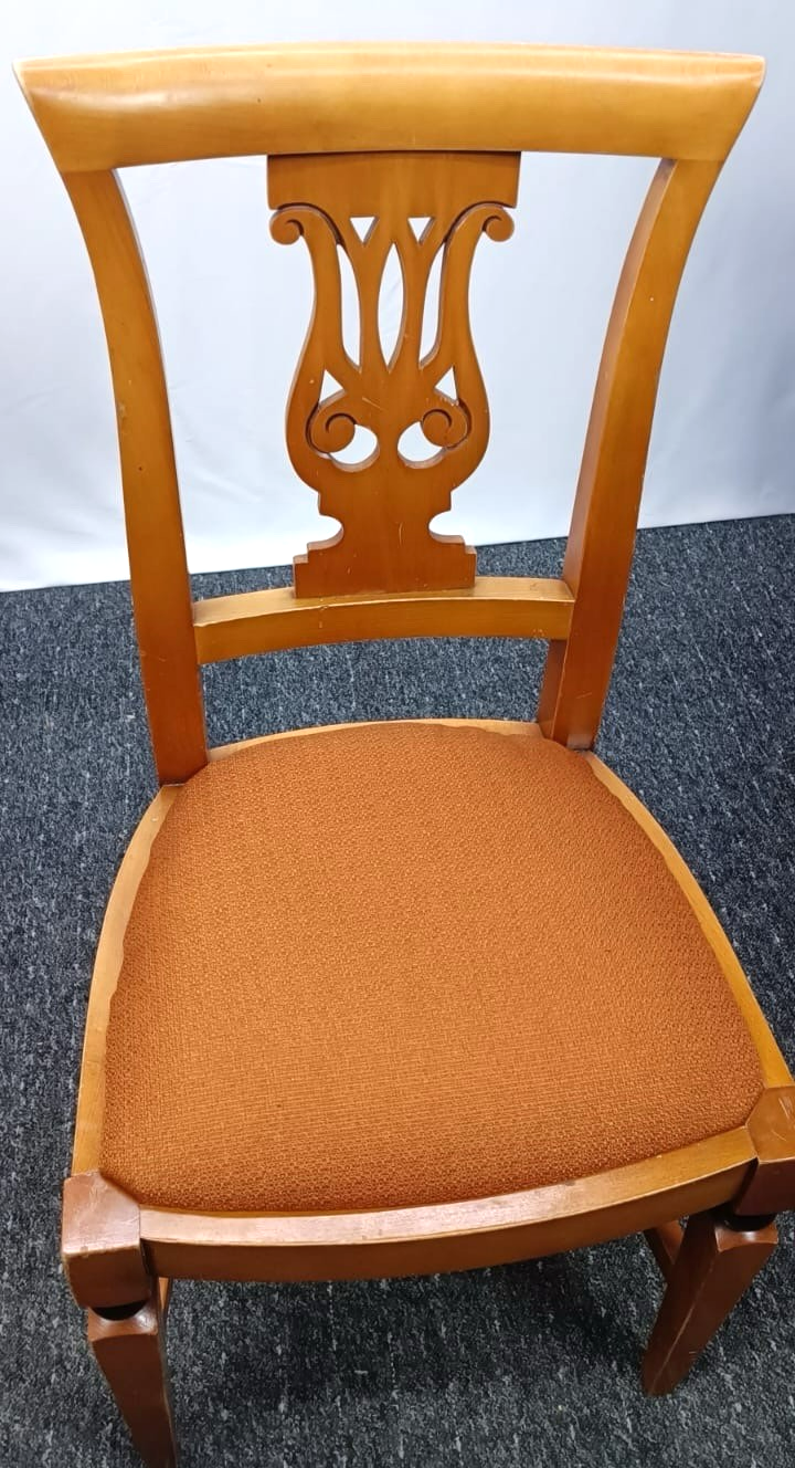 1 von 4 Stuhl Biedermeier Stil Klassisch Harfe Esszimmer Art Deco Vintage