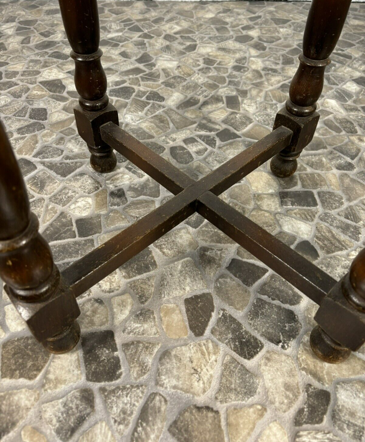 Beistelltisch Rauchertisch Blumentisch ArtDeco Holz Rund ca. 60 cm hoch