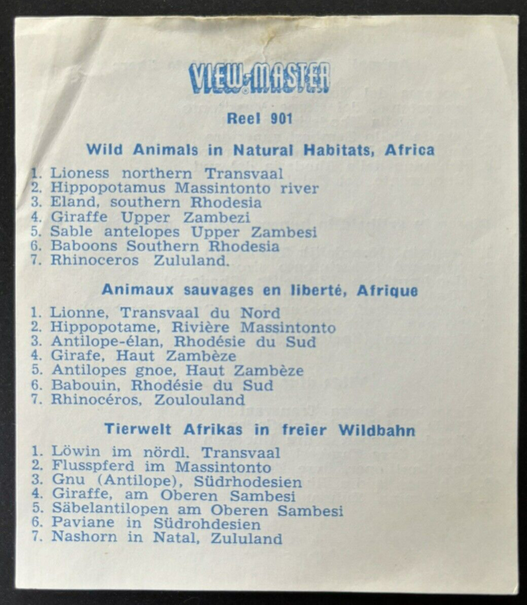 view-master, Tierwelt Afrikas, viewmaster, guter Zustand
