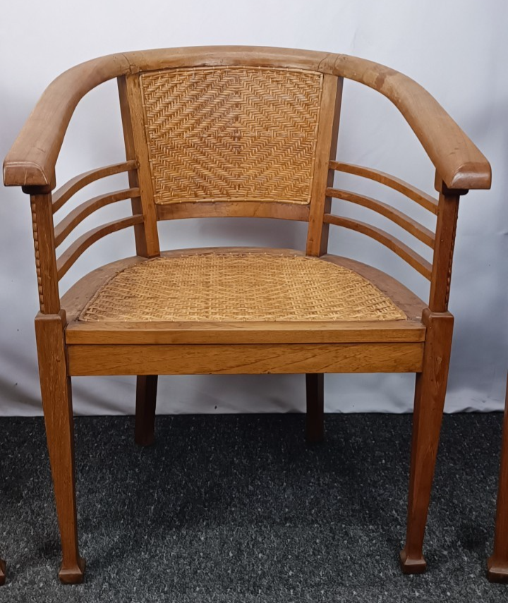 Antiker Kolonialstil Sessel Rattangeflecht Armlehnstuhl Tropenholz Original