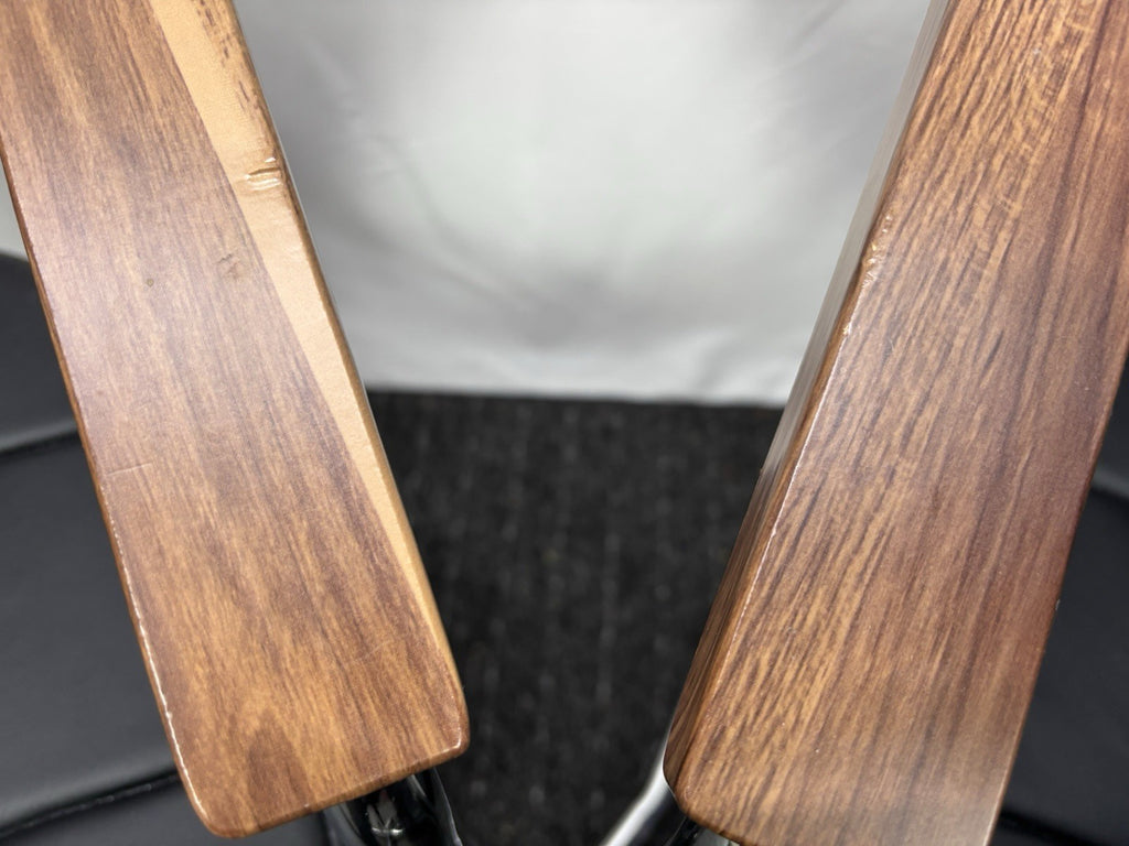 1 von 6 Stuhl Gropius Vintage Kunstleder silber schwarz Büro Esstisch Bauhaus