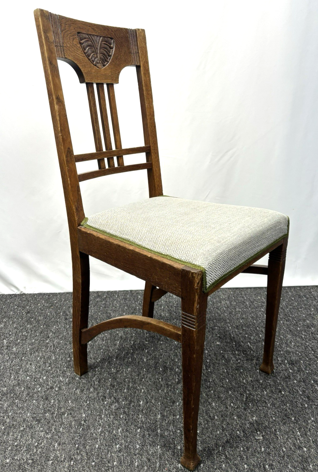 1 von 6 Holz Küchenstuhl Esszimmer Schnitzarbeiten Art Deco Vintage