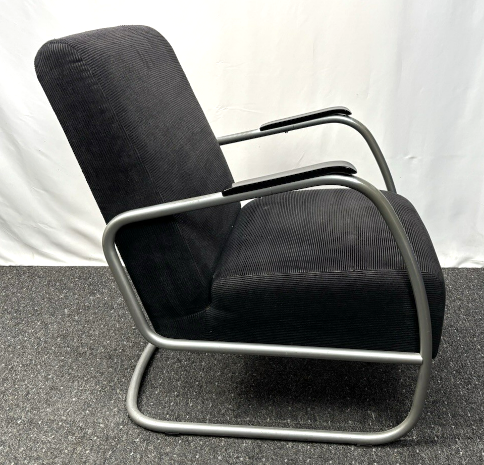 1 von 2 Sessel Bauhaus Stahlrohr Stoffbezug Freischwinger Fauteuil Thonet Gispen