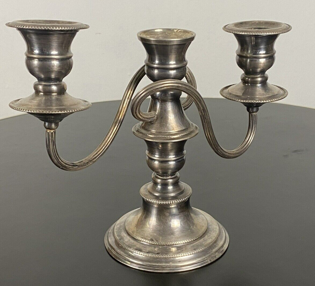 Kerzenständer Dreiflammig verchromt Kupfer Bauhaus 