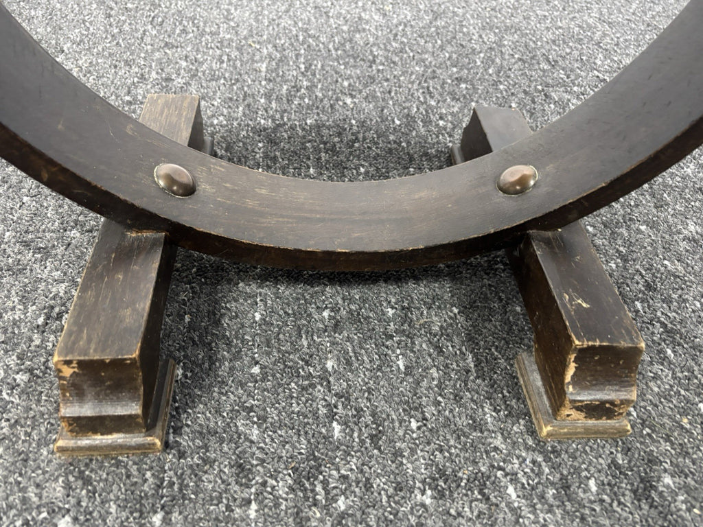 Tisch Rund Beistelltisch Art Deco Vintage Antik Kupfer Holz ca. 53 cm