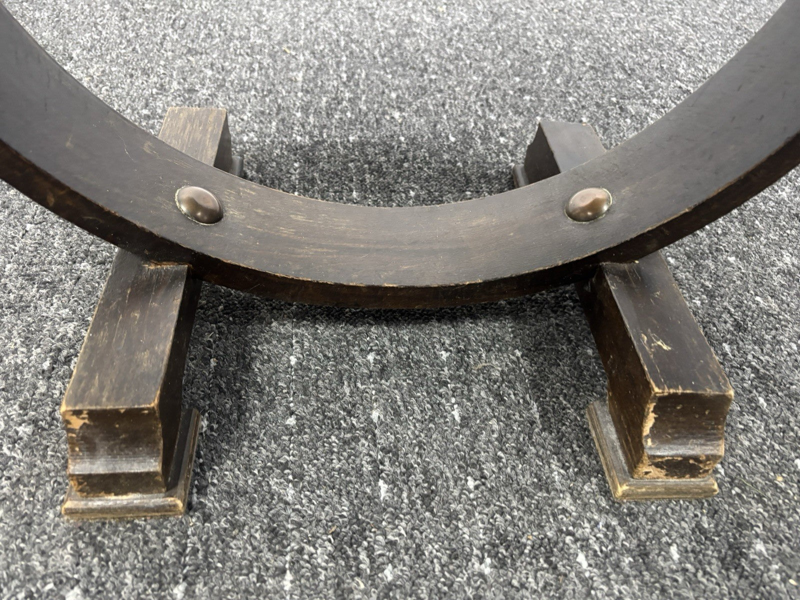 Tisch Rund Beistelltisch Art Deco Vintage Antik Kupfer Holz ca. 53 cm