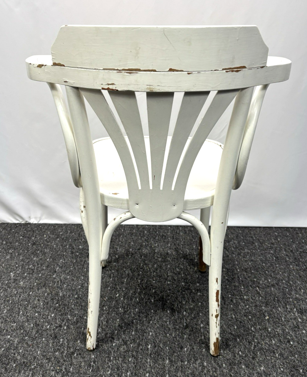 1 von 3 Armlehnstuhl Bistro Vollholz weiß Art Deco Bauhaus  Vintage an Bastler