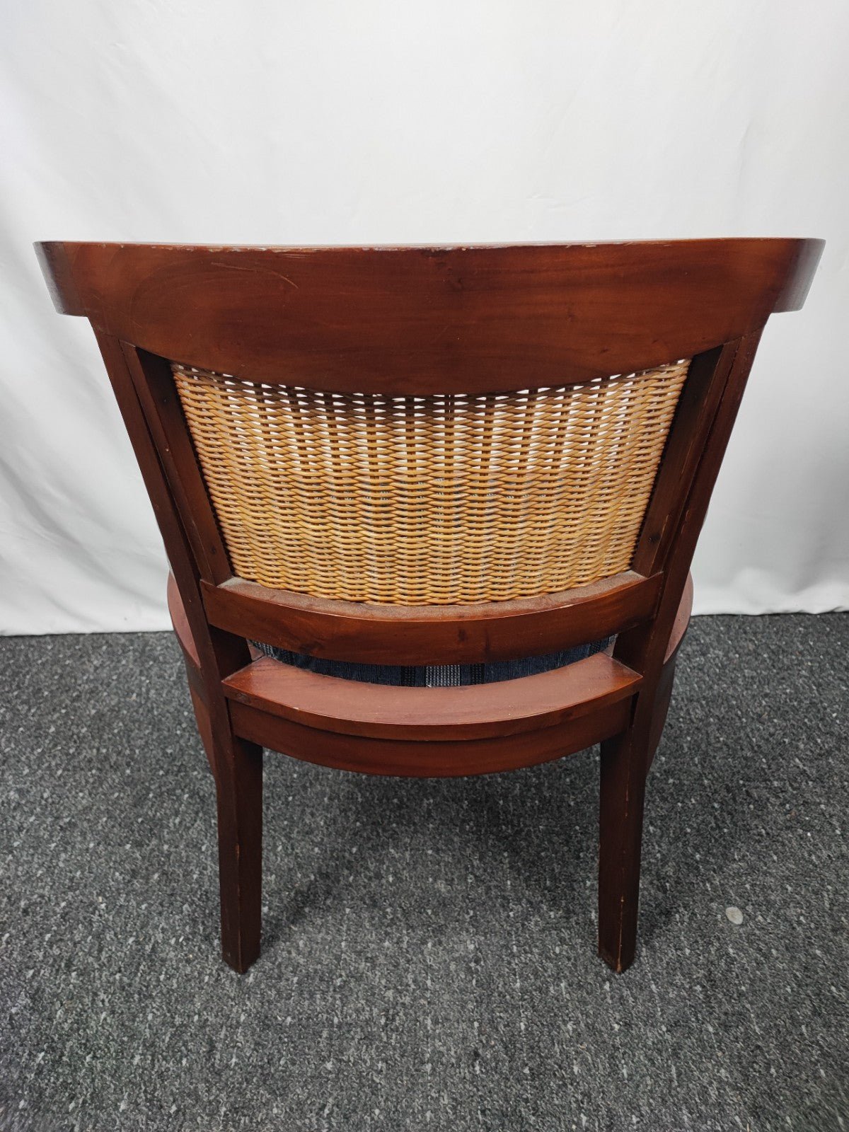 Kolonialstil Armlehnstuhl Massivholz Rattan Sessel Korbstuhl Polstersitz Vintage - Wesel Antik Kunst Vintage