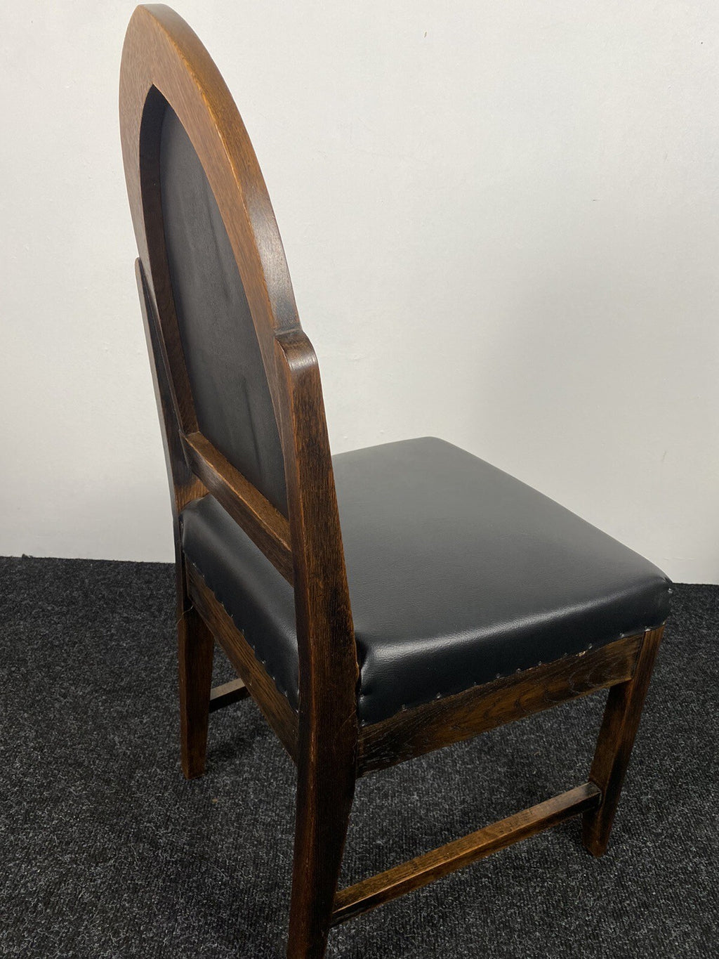 1 von 2  Esszimmerstuhl/ Küche ArtDeco Eiche Neu Gepolstert schwarz Vintage