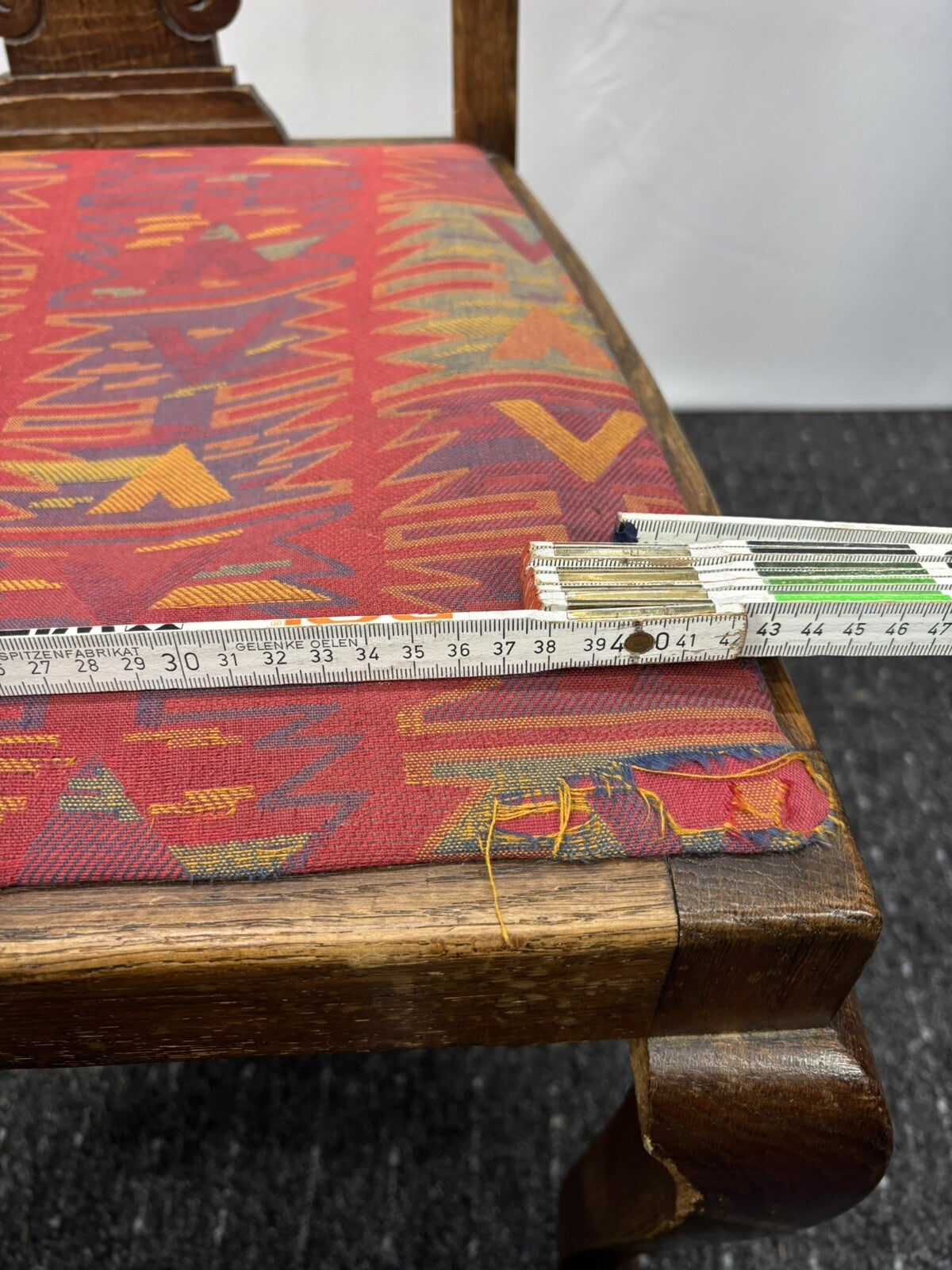 Bugholzstuhl Art Deco Vintage Holzschnitzarbeiten Büro Schreibtisch Hochlehner