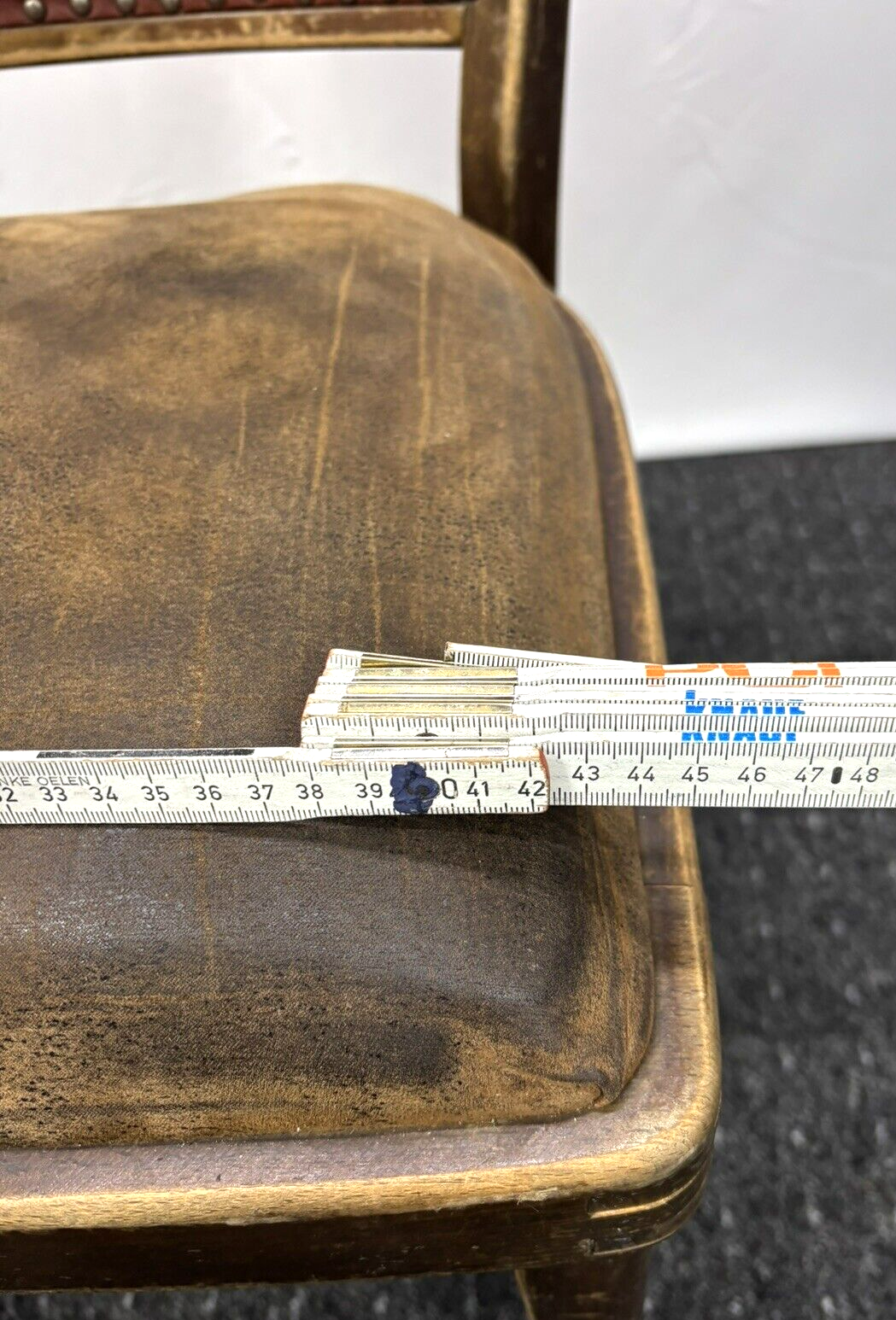 2er Set Küchenstuhl Esszimmer Holz Leder Art Deco Antik Vintage zur Restauration