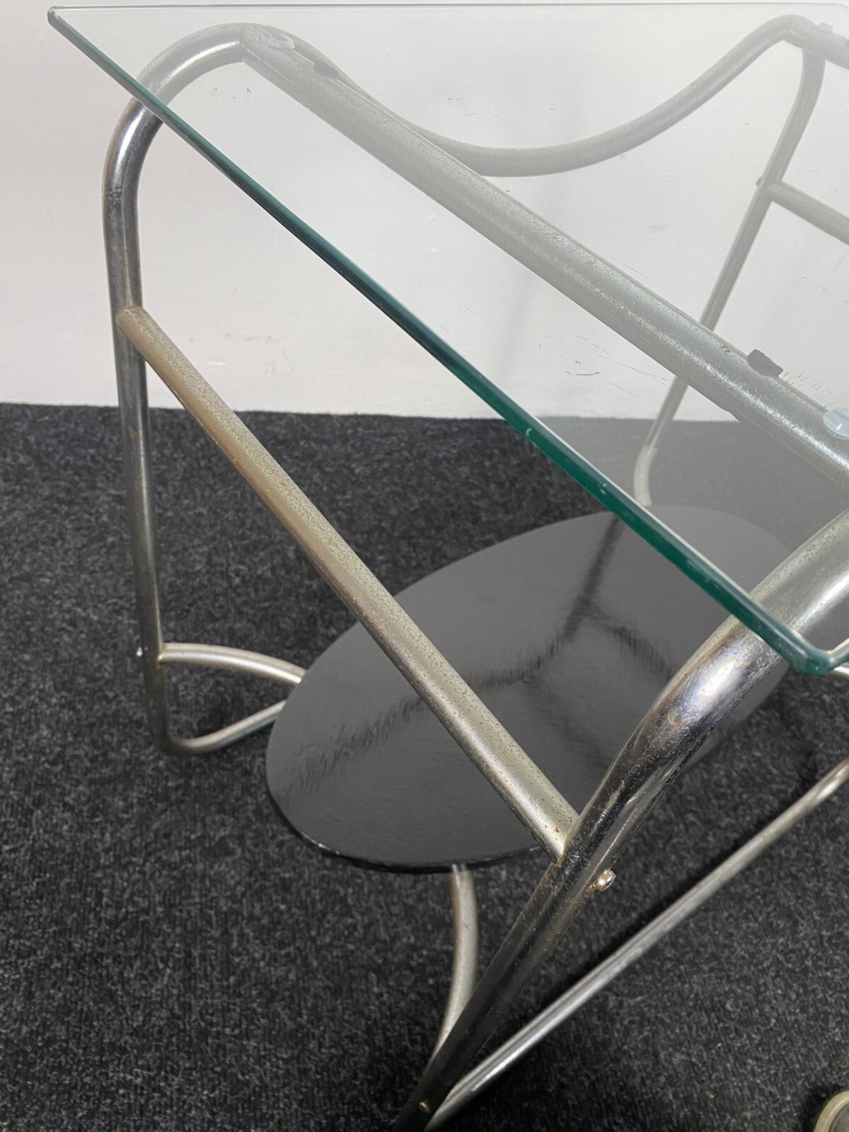 Bartisch Beistelltisch Stahlrohrmöbel Bauhaus Holz Glas