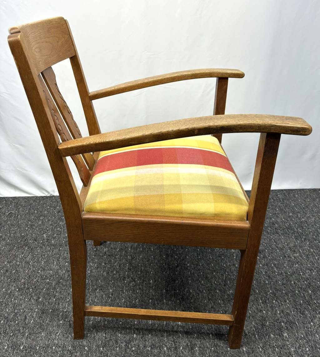 Armlehnstuhl Art Deco Vintage Büro Holzschnitzarbeiten