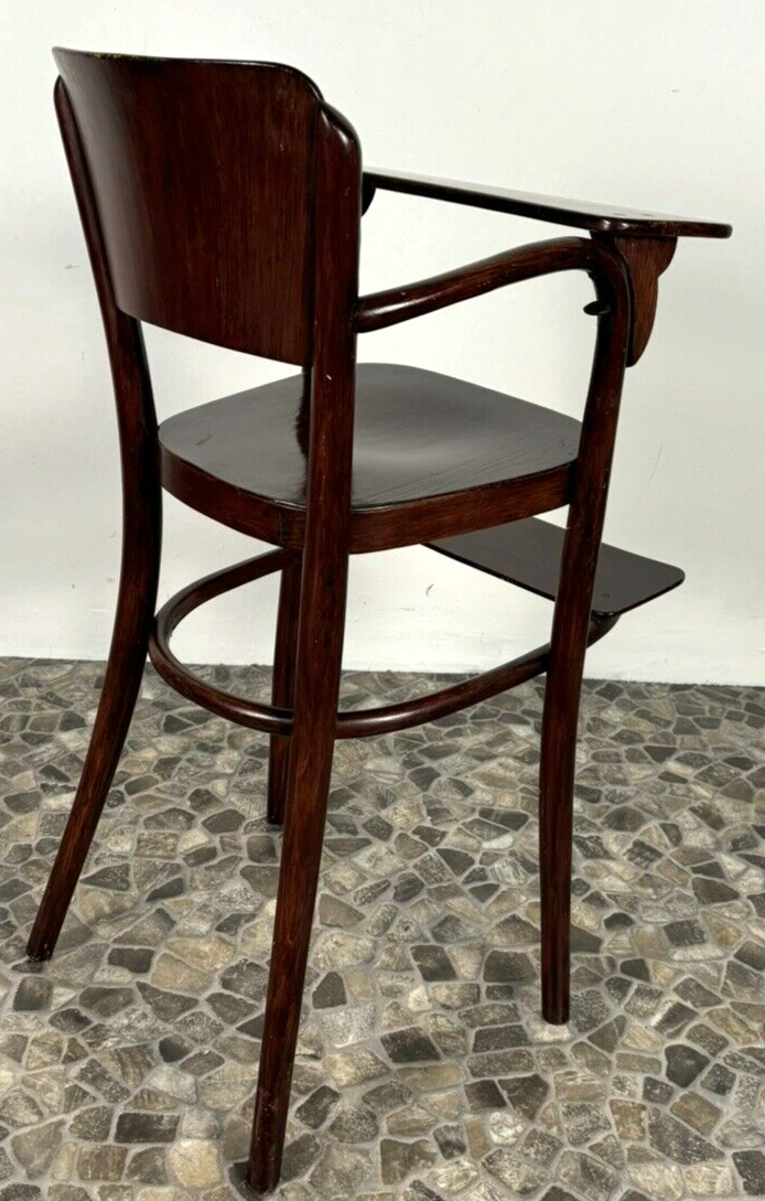 Original Thonet Kinderstuhl Hochstuhl mit abnehmbaren Tisch Mahagoni Art Deco