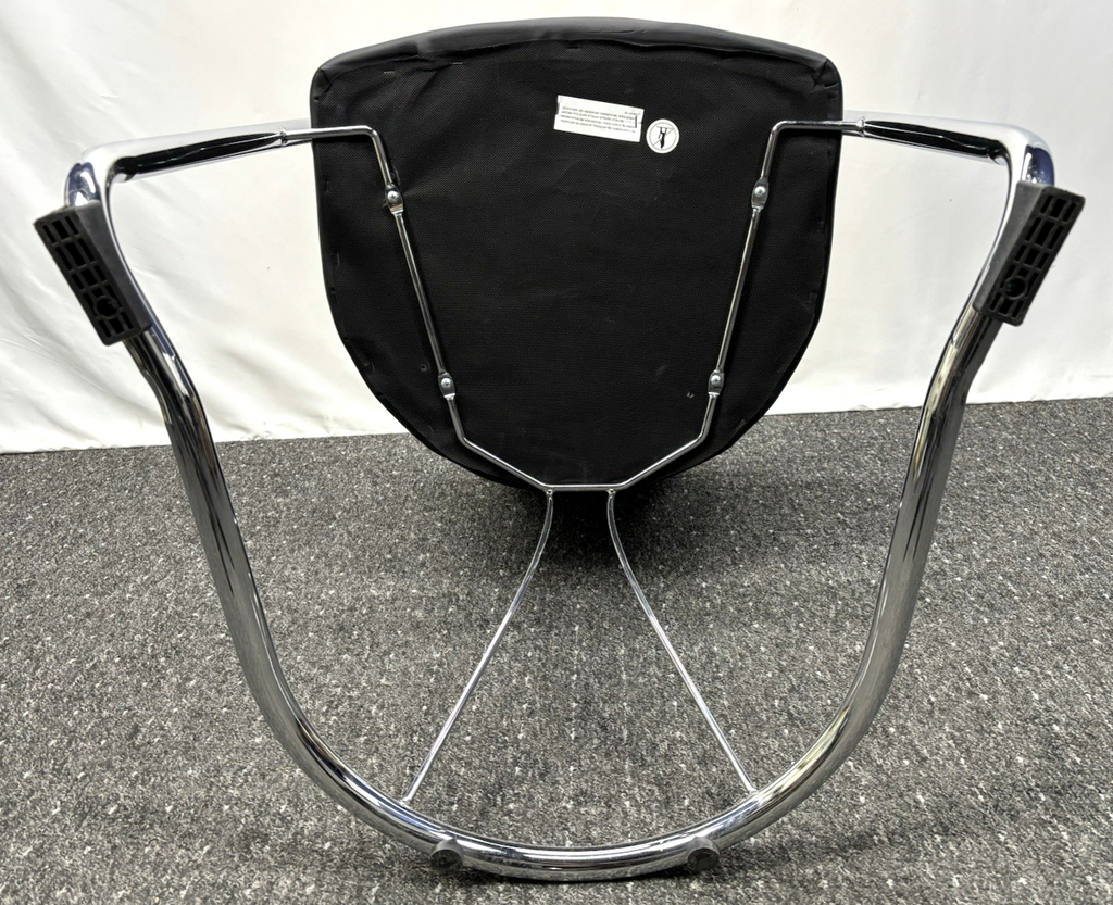 1 von 6 Stuhl Gropius Vintage Kunstleder silber schwarz Büro Esstisch Bauhaus