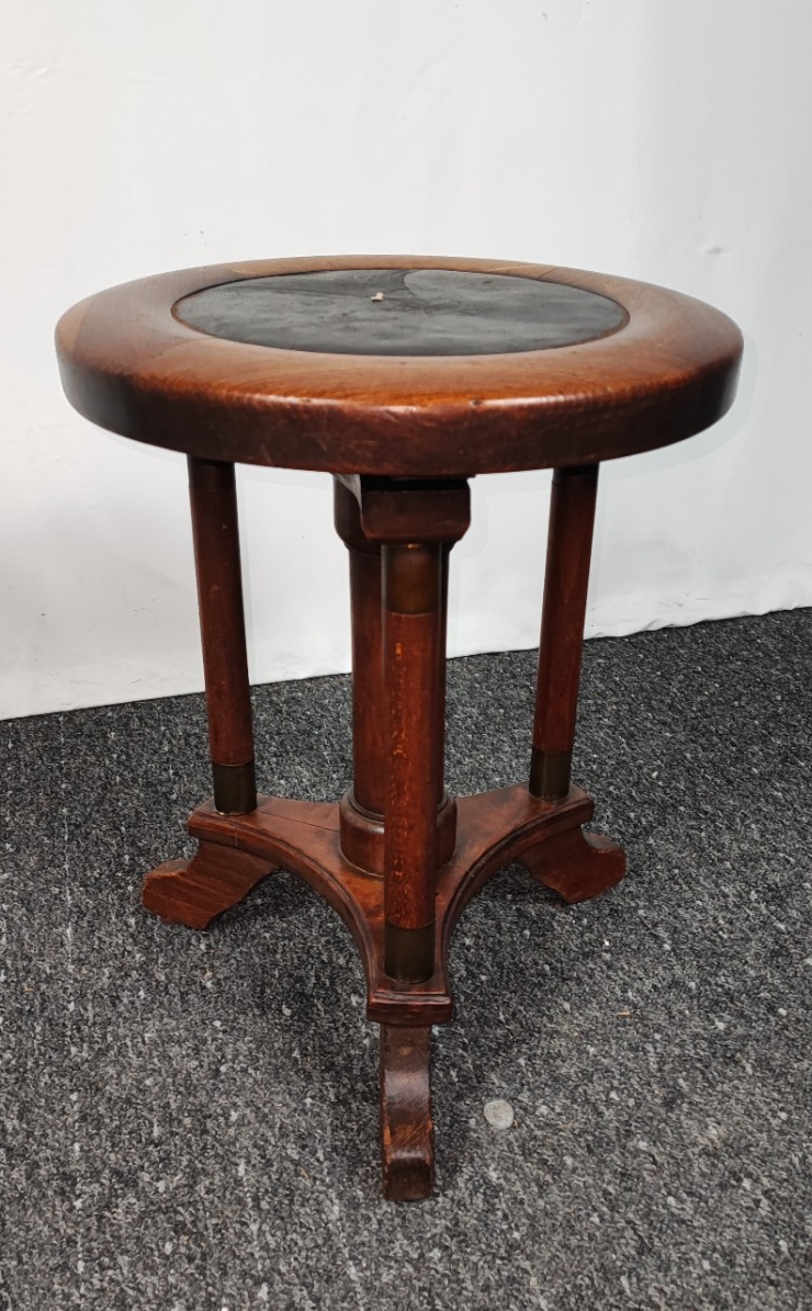 Klavierhocker Gründerzeit Drehhocker Massivholz höhenverstellbar Spindelhocker