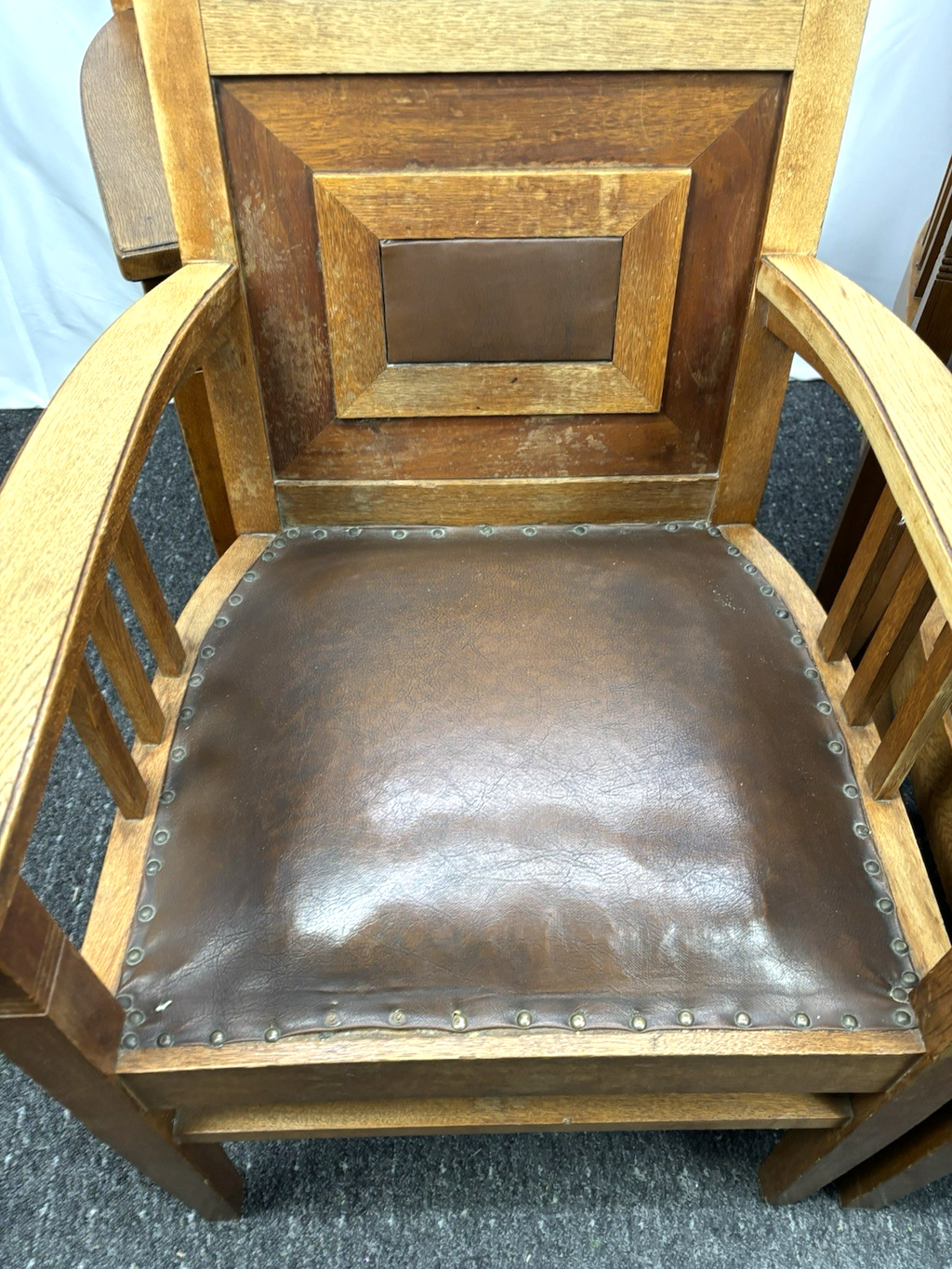 Stuhlset Art Deco Armlehnstuhl Antik Esszimmer Büro Massivholz 4 Stück