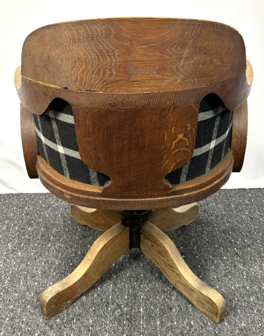 Amerikanischer Drehstuhl Büro Schreibtisch Officechair Art Deco Antik