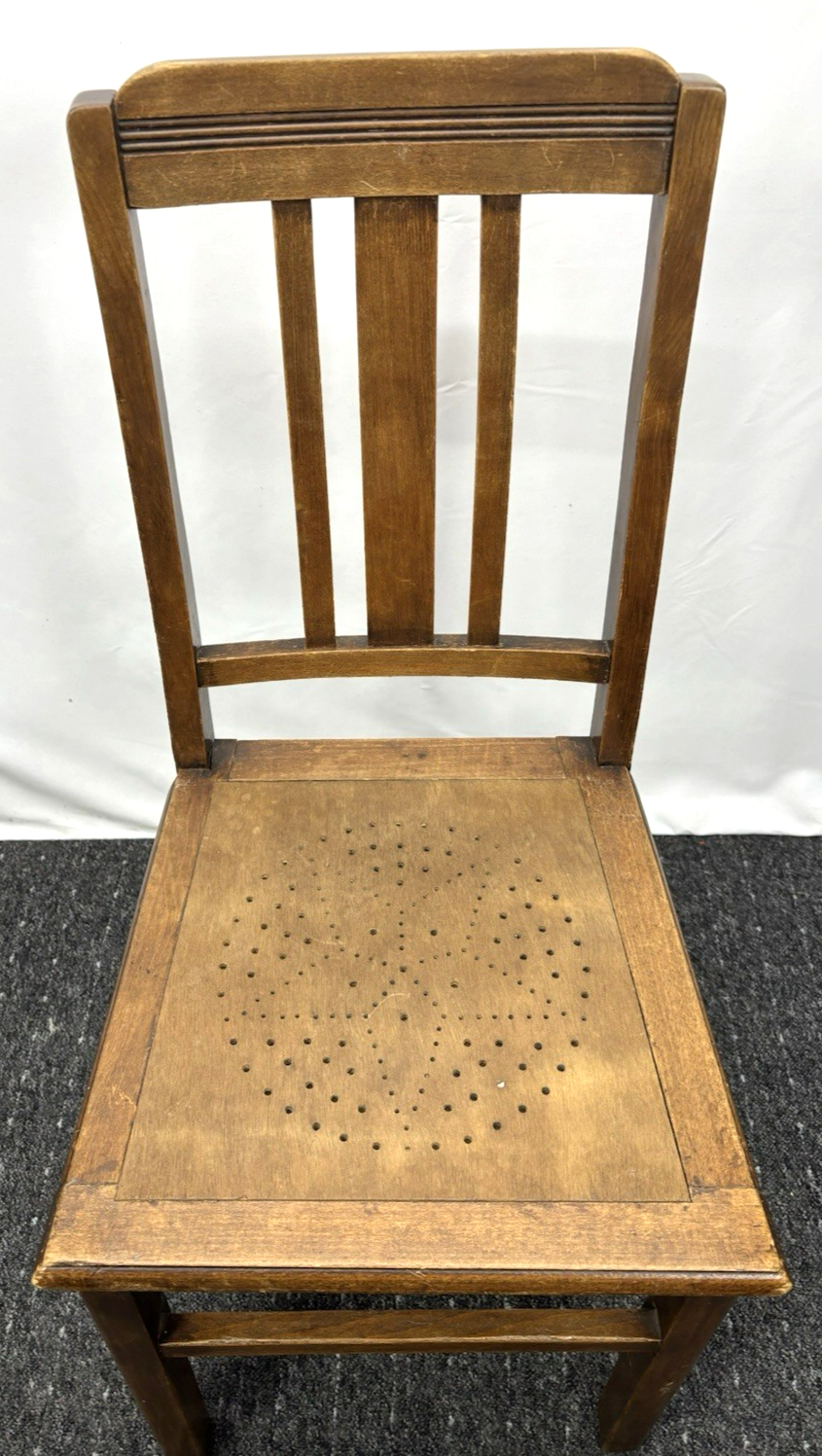 1 von 2 Holzstuhl Prägesitz Art Deco Küche Esszimmer Antik Vintage