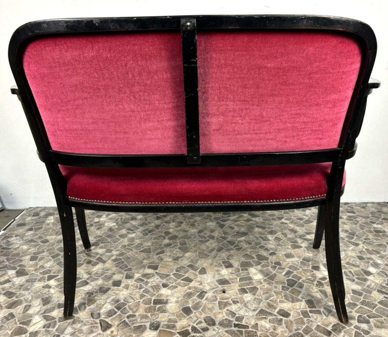 ORIGINAL Gebrüder Thonet Sitzbank Kanapee Antik Bugholz neu gepolstert Art Deco