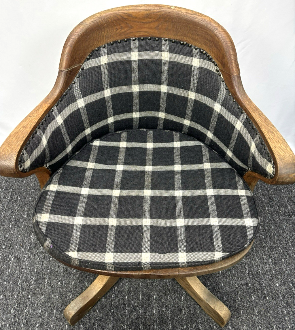 Amerikanischer Drehstuhl Büro Schreibtisch Officechair Art Deco Antik