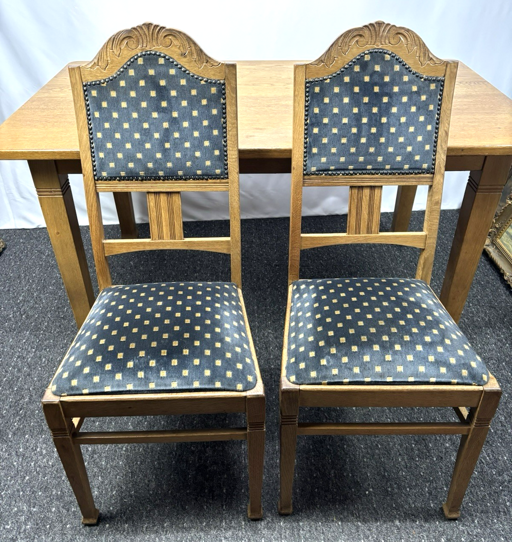 Tisch/ Stuhlset  mit 4 Stühlen Vintage Art Deco Holz