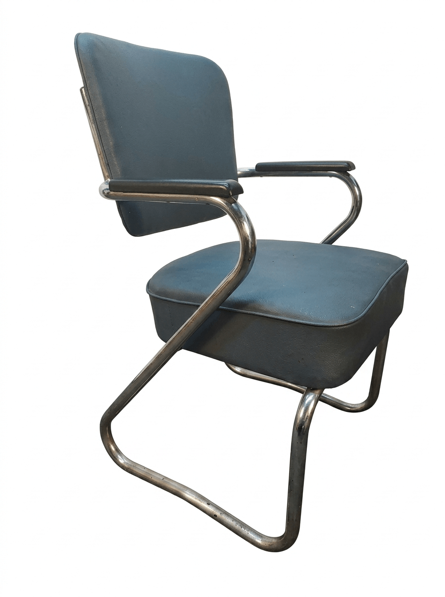 Vintage Bauhaus Stuhl Freischwinger Stahlrohr Chrom 30er 40er Art Deco Sessel